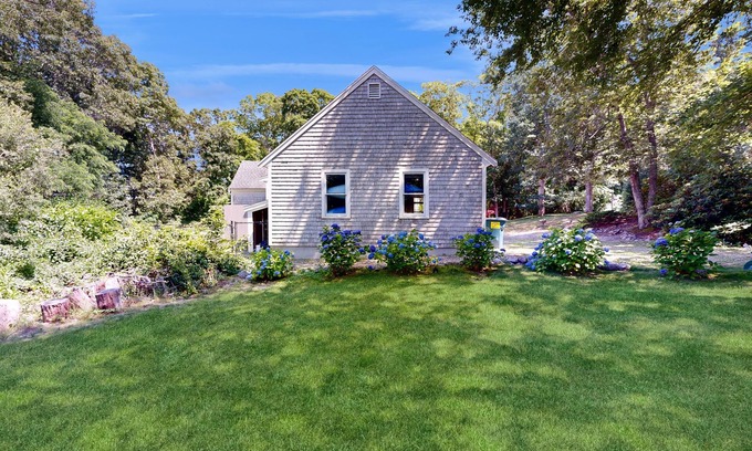 West Barnstable House | Spacious getaway near beach with private seasonal pool, hot tub, & 2 offices