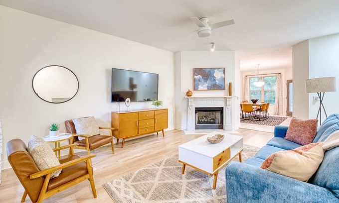 Bentonville House | Spacious Modern Retreat with Game Room & Fire Pit near Trails
