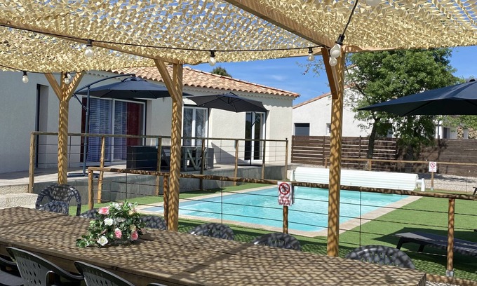 Ruoms Villa | Spacious villa with private heated pool and private pétanque court.
