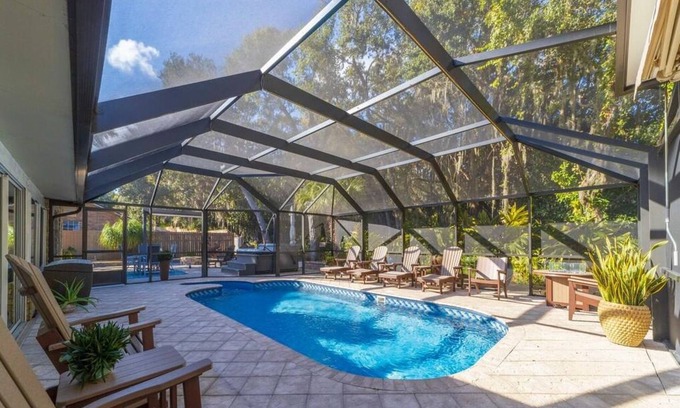 St. Augustine House | Sparkling pool and rejuvenating spa!