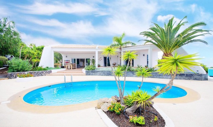 Adeje Villa | Spectacular "Ibiza Style Villa" with Private Beach located on a vast domain in COSTA ADEJE