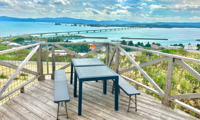 Nakijin House | Spectacular views from the wooden deck A private inn with a panoramic view of the beautiful sea of /Kunigami-gun Okinawa