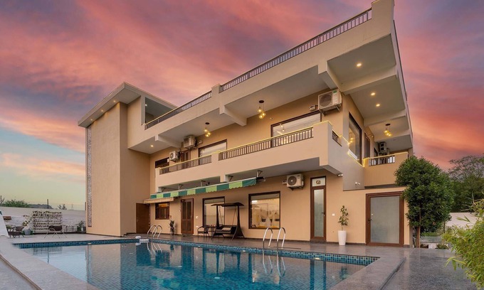 Faridabad Villa | Stayvista at Asante Farms With Pool in Mangar