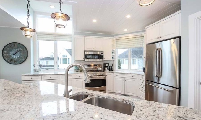 Mashpee House | Steps to the beach from in a seaside gated community rental home. RPMS030