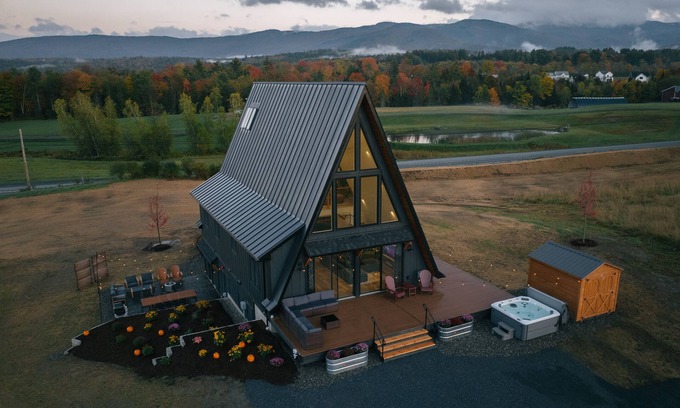 Morrisville House | Stowe A-Frame, Sauna, Hot Tub, Theater, Game Room, Arcade, Gym