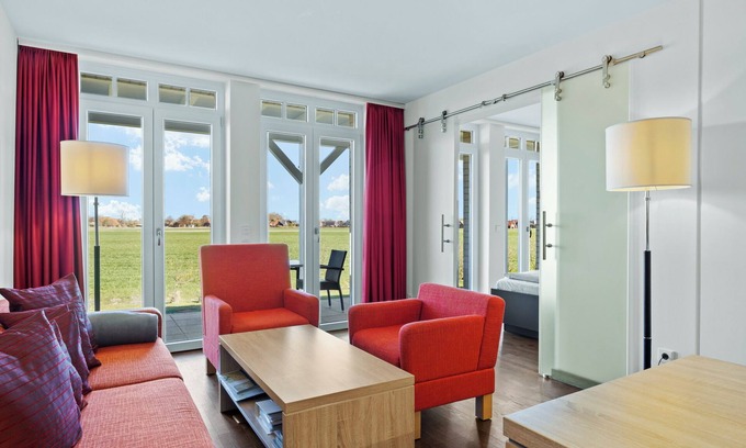 Wremen Apartment | Strandnahe Ferienwohnung m. Sauna, Großer Terrasse, Strandkorb & Tollem Ausblick