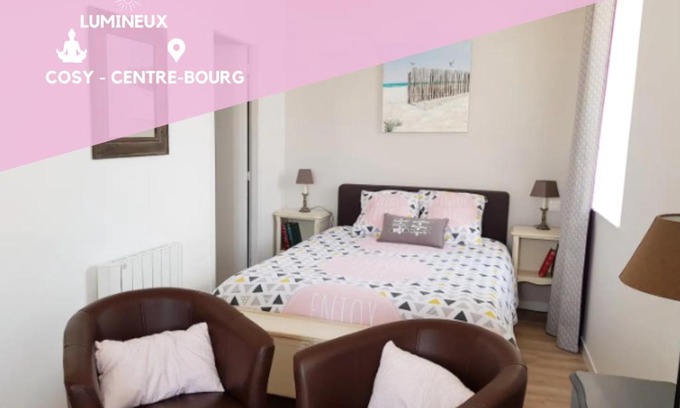 Plouharnel Apartment | Studio Cosy LES ROSES TREMIERES 3 étoiles centre Plouharnel proche mer