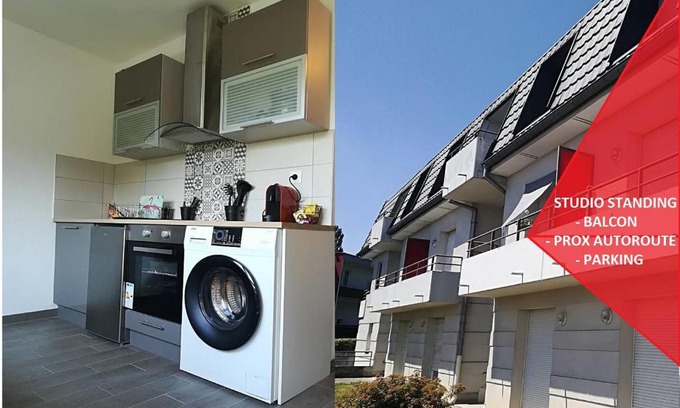 Sausheim Apartment | Studio neuf standing -balcon prox autoroutes