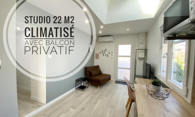 Bassens Apartment | Studio Ora - 22m² - climatisé avec balcon privatif