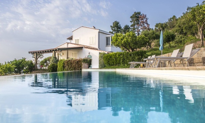 Catute Villa | Stunning hillside villa with pool overlooking the sea