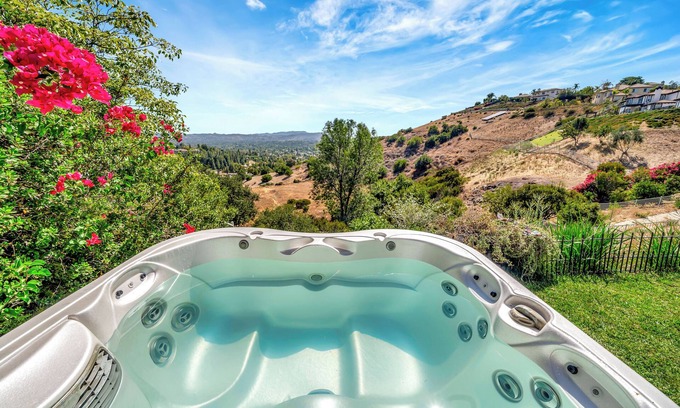 Los Angeles County House | Stunning Hilltop 5BR W/View & Hot Tub!