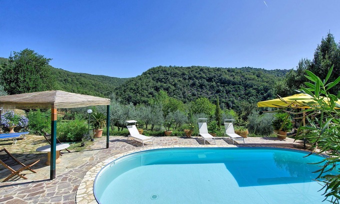 Greve in Chianti Villa | Stunning private villa for 6 guests with WIFI, A/C, private pool, TV, patio and panoramic view