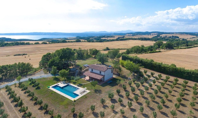 Bagnoregio Villa | Stunning private villa with private pool, WIFI, A/C, TV, patio, pets allowed and panoramic view