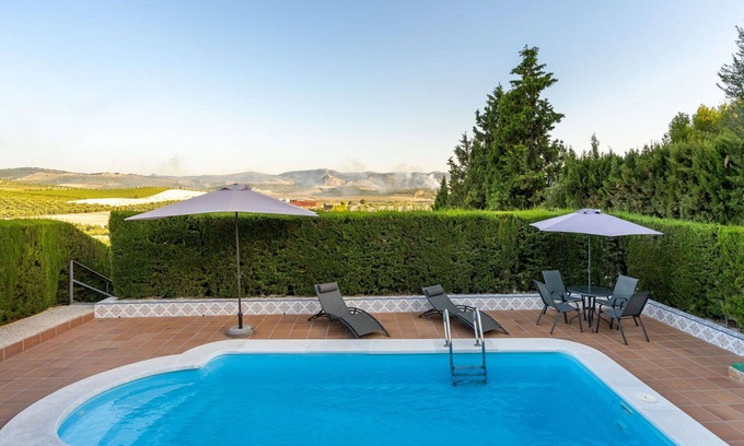 Baena House | Stunning private villa for 6 people with WIFI, A/C, private pool, TV and terrace