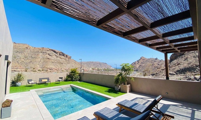 Mogan Villa | Stunning private villa for 6 guests with private pool, A/C, WIFI, TV and patio