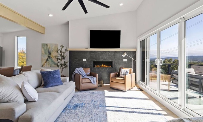 Fayetteville House | Stunning views from the treetop terrace of this brand new, n contemporary home.