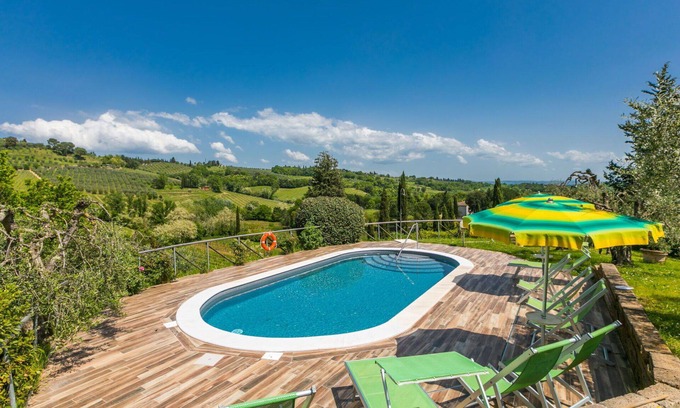 San Gimignano Villa | Stunning villa with WIFI, private pool, A/C, TV, patio, pets allowed and panoramic view