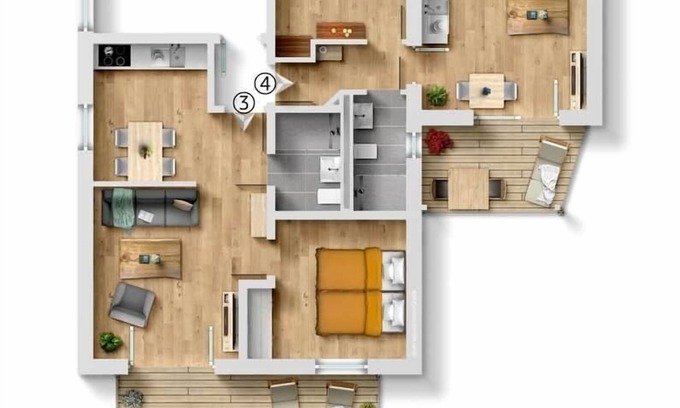 Bad Aibling Apartment | Suite 3+4/entire 1st floor 3,5 rooms with 2 balconies.