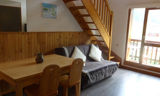 Areches Apartment | Sunny Mountain Duplex, 4 Guests, Pool, Central Village Location