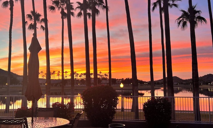 Estrella Mountain Ranch House | Sunset Reflection in Estrella-Goodyear, AZ -exceptional AZ sunsets on the lake.