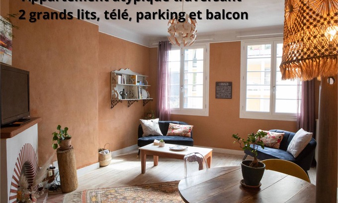 Dufau-Tourasse Apartment | T3 Atypical, Parking, Balcon Pau Centre. Cozy atmosphere. Near Parks