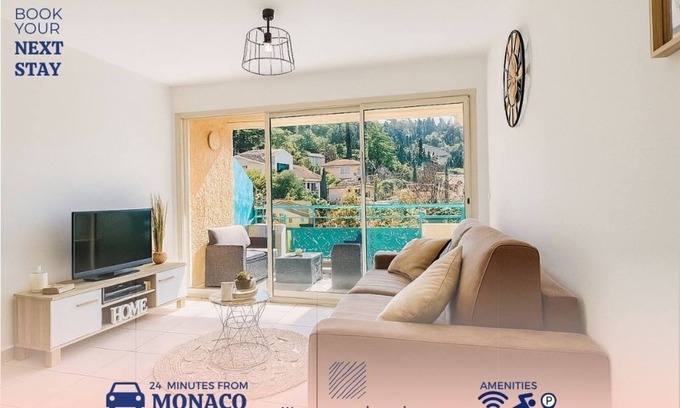 Roquebrune-Cap-Martin Condo | Take a break and relax in this peaceful oasis