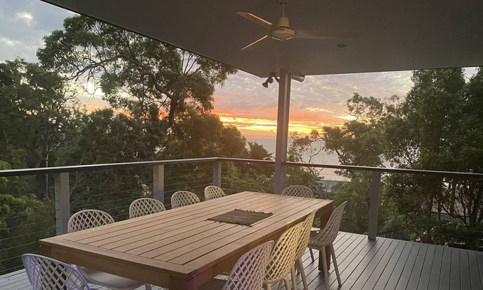 Brisbane Waterfront House | Tangalooma Fun for Friends and Family large house, two decks and pool table