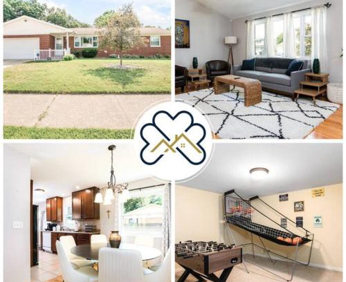 South Bend Apartment | TDJ Getaway 4BR Home with game room