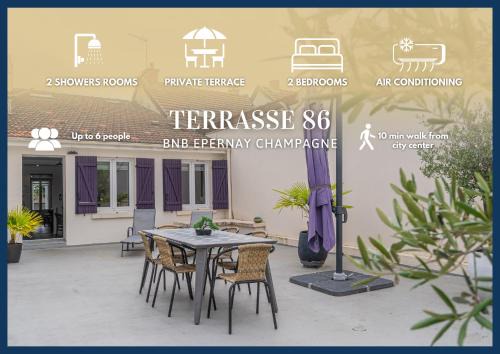 Epernay Apartment | Terrasse 86 - Terrasse & Climatisation - 4-6 personnes - BnB Epernay