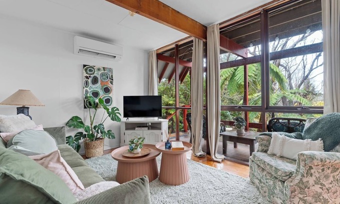 Katoomba Cottage | The Aerie Bushland A frame Escape with Retro Charm