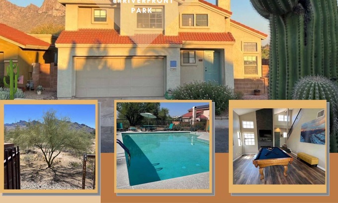 Oro Valley House | The Desert Oasis at #LambertPark: 4BD, Mountain Views, Gym, Pool & Spa, Pool Table, Cotton Bedding