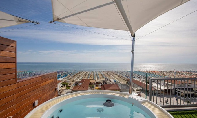 Lido di Camaiore Apartment | The Lighthouse beachfront penthouse with private parking space