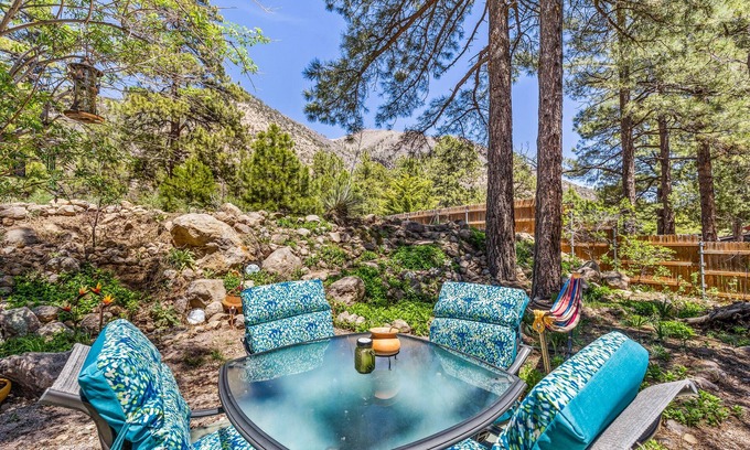 Swiss Manor House | The Pine Tree Getaway w/Hot Tub, hammock and forest backyard!