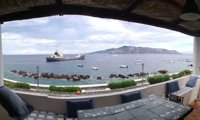 Santa Marina Salina Apartment | The terrace on the sea
