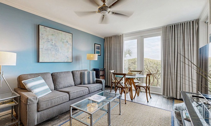 West Beach Village Villa | Third floor home with stunning private-deck ocean views - steps from beach
