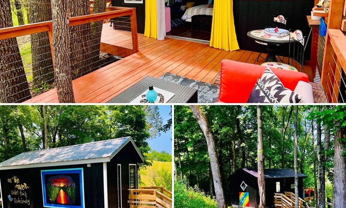 Sparta Cabin | Three Cabins On The River in Downtown Sparta #hike #kayak #tinyhousecollection