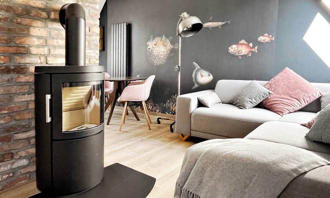 Wittduen Apartment | TIDE4 Amrum No. 6 - Modern apartment with fireplace 100m to the sea, dogs welcome