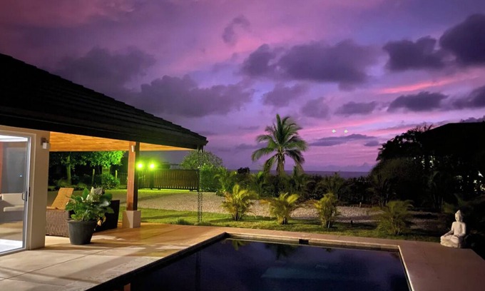 Playa Negra House | Tranquil Oceanview Kasa Kurij with Pool, amazing Sunsets, Beach, Surf & GeoDome!