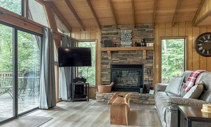 Wright City Ski Chalet | Treehouse Lodge by Sarah Bernard, a Woodland Retreat with Solo Stove Firepit