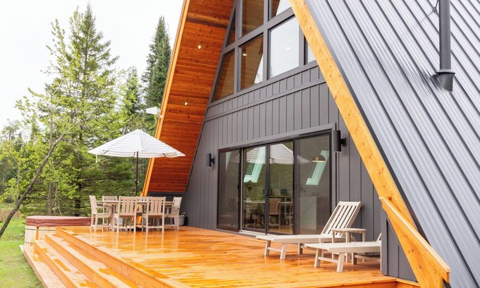 Indian River House | TreeTops Ayframe - Supersized AFrame on the River with Hot Tub
