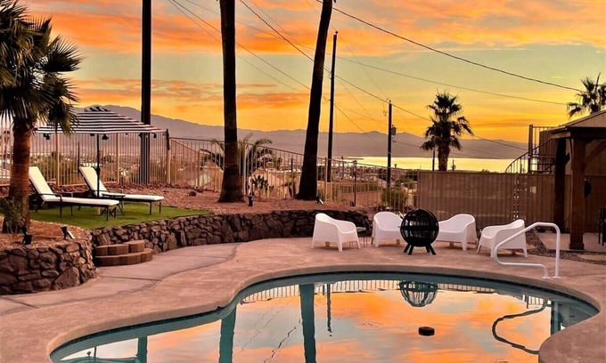 Lake Havasu City House | Trendy Getaway + Pool, Spa, Game Room, Views