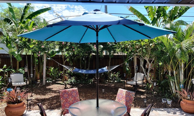 Port Canaveral House | Tropical Oasis 2/2 Walk to Beach w/Private Yard