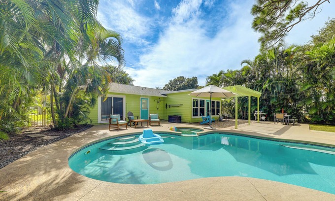 Stuart House | Tropical Pool Oasis on 1/4 Acre by Downtown Stuart