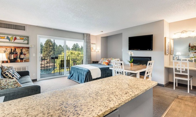 Bend Condo | "Truth or Deer" Riverfront Condo on the Edge of Downtown Bend