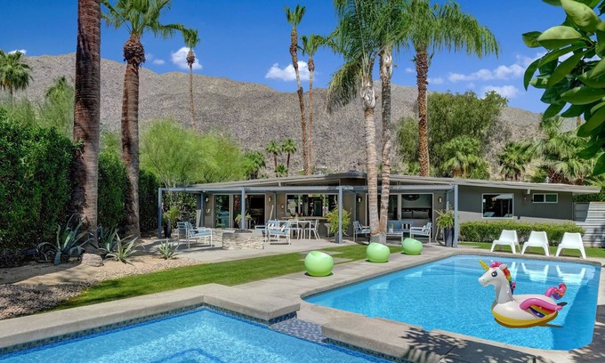 Tahquitz River Estates House | Ultra-LUX- Mesa Mid-Century- Resort Style Pool, Spa, Fire Pit- Close to Everything- 2BD/2BA