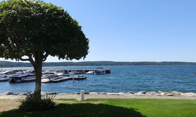 Boyne City Condo | Unique Unit View - Landings Condominium on Beautiful Lake Charlevoix - WIFI