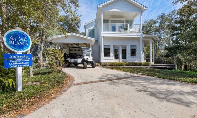 Dune Allen Beach House | Unwind in Style at Saltseeker: Private Pool with free pool heat,Golf cart, 3 min to beach