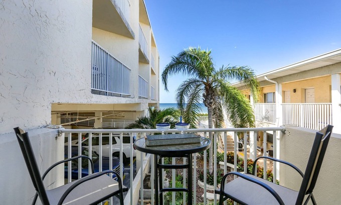 Belleair Beach Condo | Updated! On the Beach! Pets Allowed, Pool, Parking, Free Activities! ~ 201 Bellair Beach Club