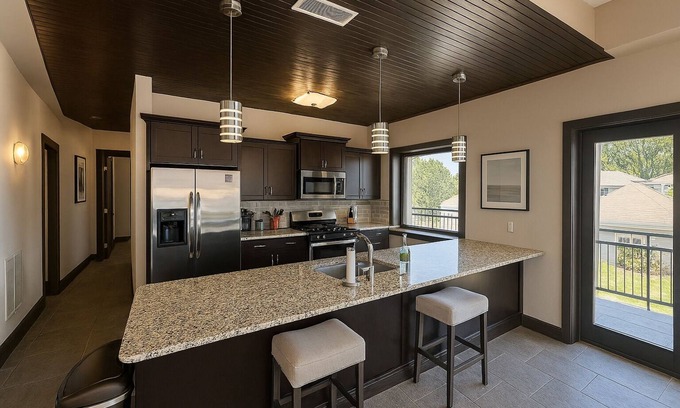 Columbia Condo | Upscale 2-bedroom luxury loft in vibrant downtown Columbia, MO, in The District