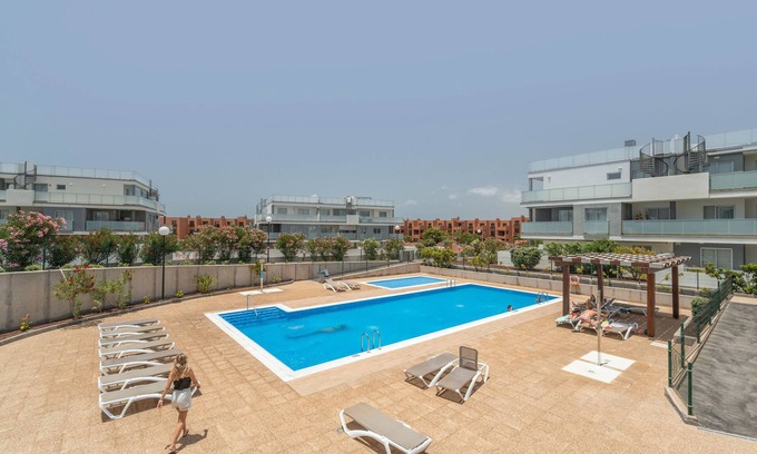 Granadilla de Abona Apartment | Vacation 'Divino En Playa' with Sea View, Shared Pool and Wi-Fi